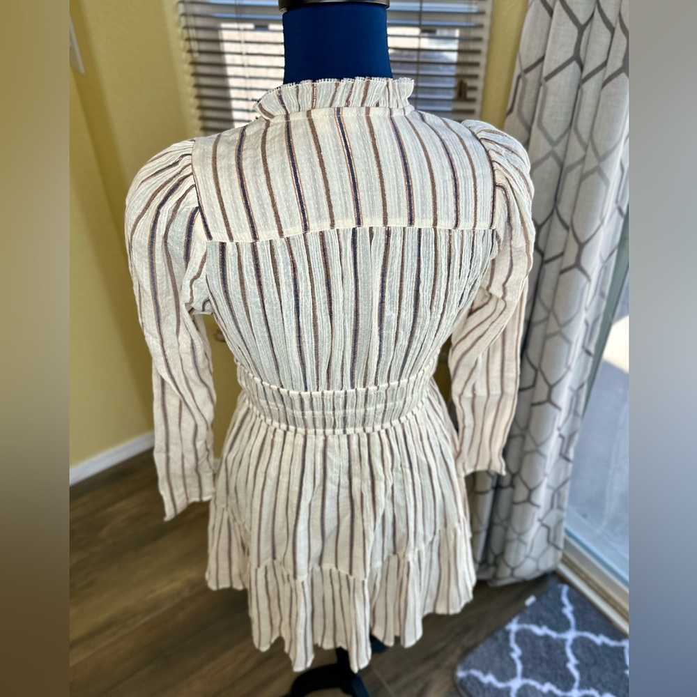 EUC Ulla Johnson Cream Striped Rosalind Mini Dress - Picture 15 of 17